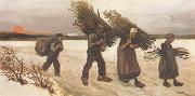 Vincent Van Gogh Wood Gatherers in the Snow (nn04) oil on canvas